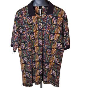 Kahala Polo Shirt Men's Large Chili Peppers Colorful Food Corn Short Sleeve